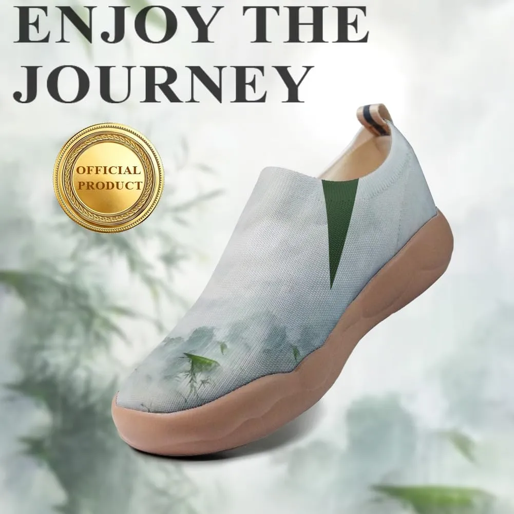Women's Knitted Slip-on Loafers Comfortable, Light and Fashionable Sneakers Art Painted Travel Shoes