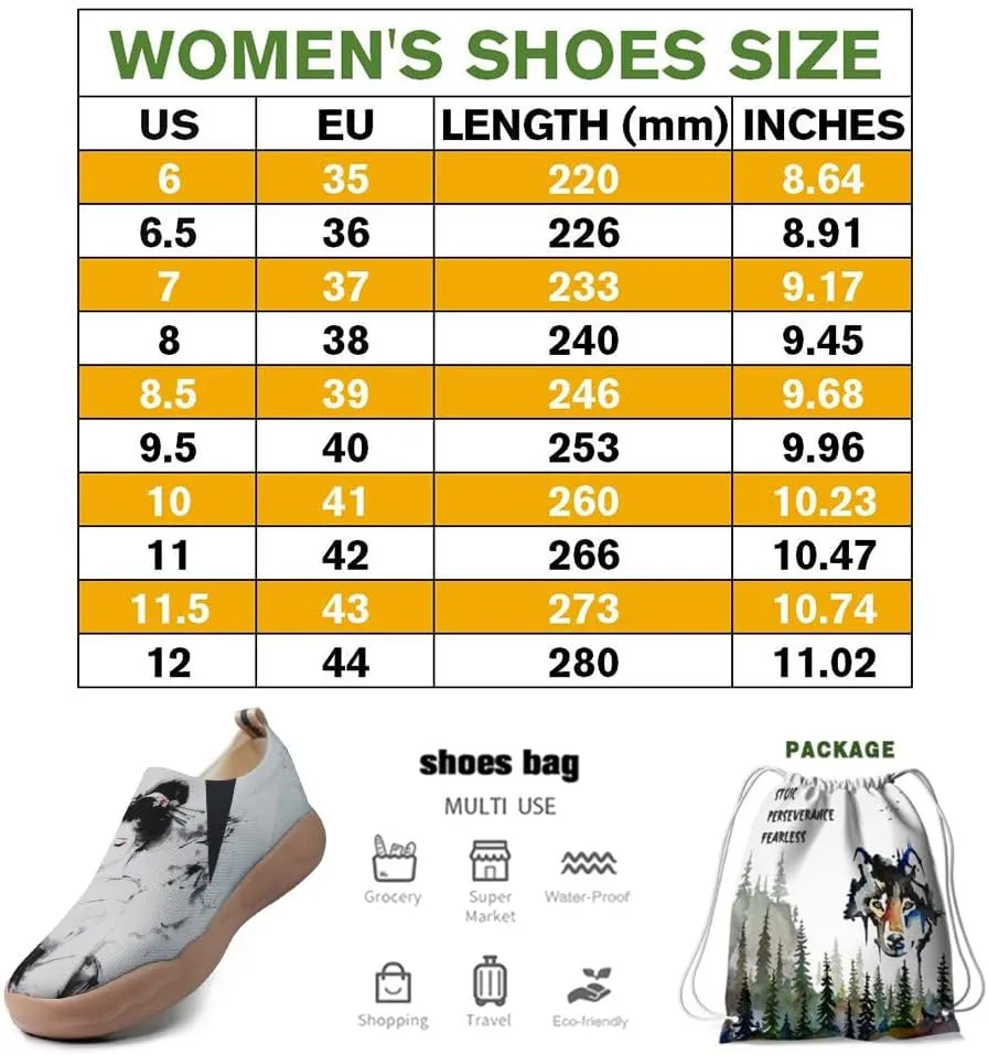 Women's Knitted Slip-on Loafers Comfortable, Light and Fashionable Sneakers Art Painted Travel Shoes