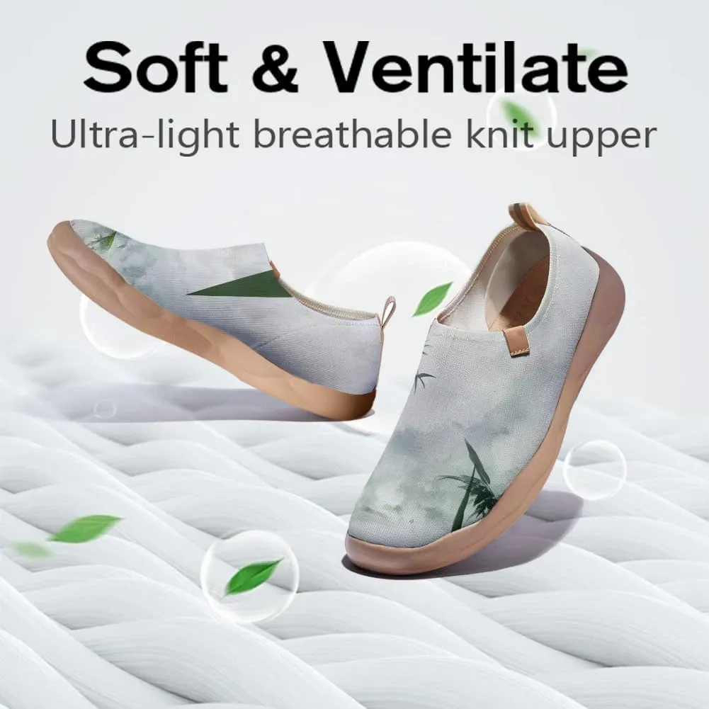 Women's Knitted Slip-on Loafers Comfortable, Light and Fashionable Sneakers Art Painted Travel Shoes