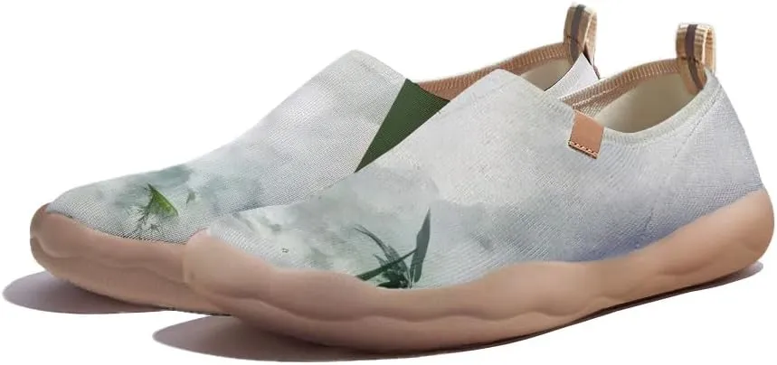 Women's Knitted Slip-on Loafers Comfortable, Light and Fashionable Sneakers Art Painted Travel Shoes