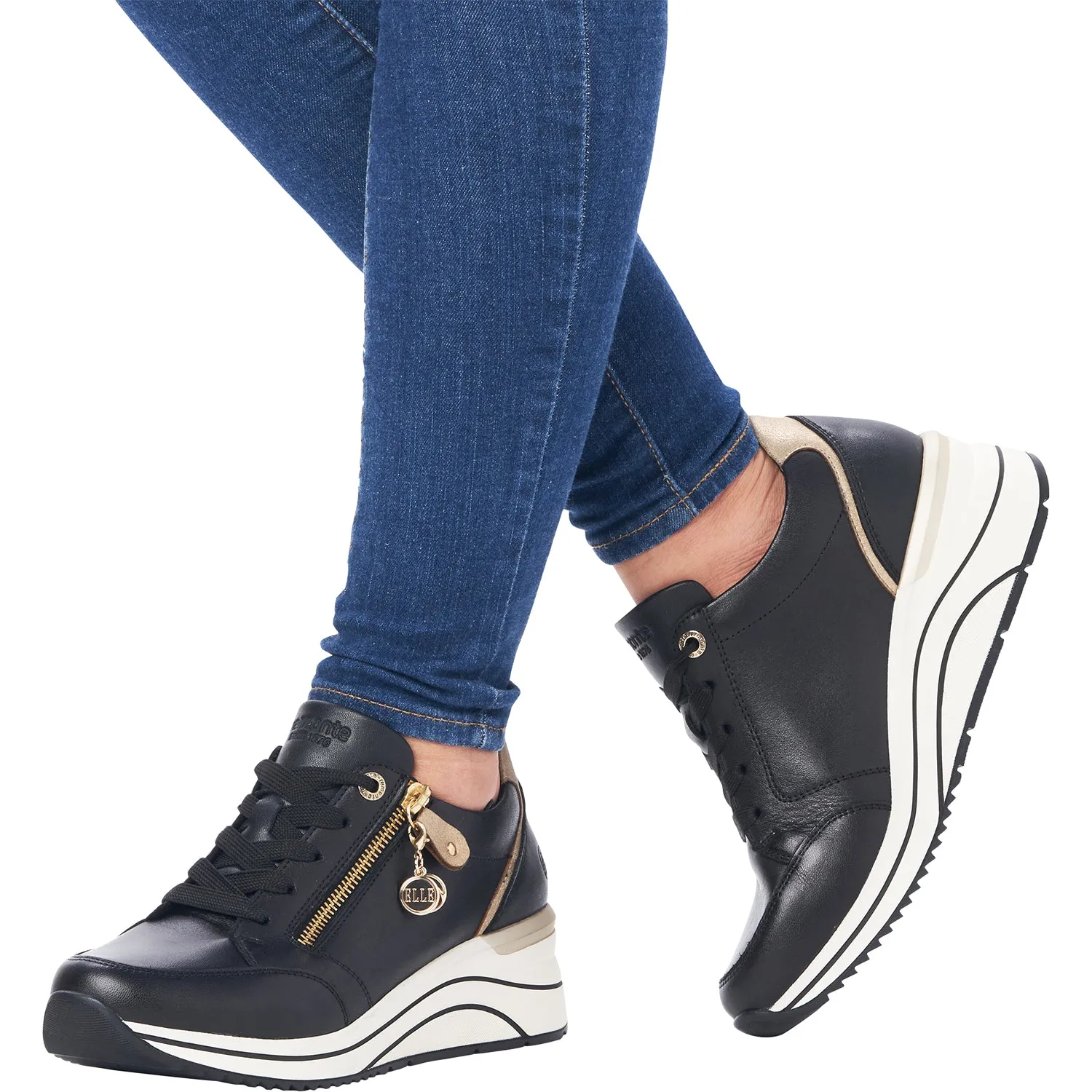 Women's Remonte D0T03-01 Eleni 03 Black/Ginger/Gold Leather