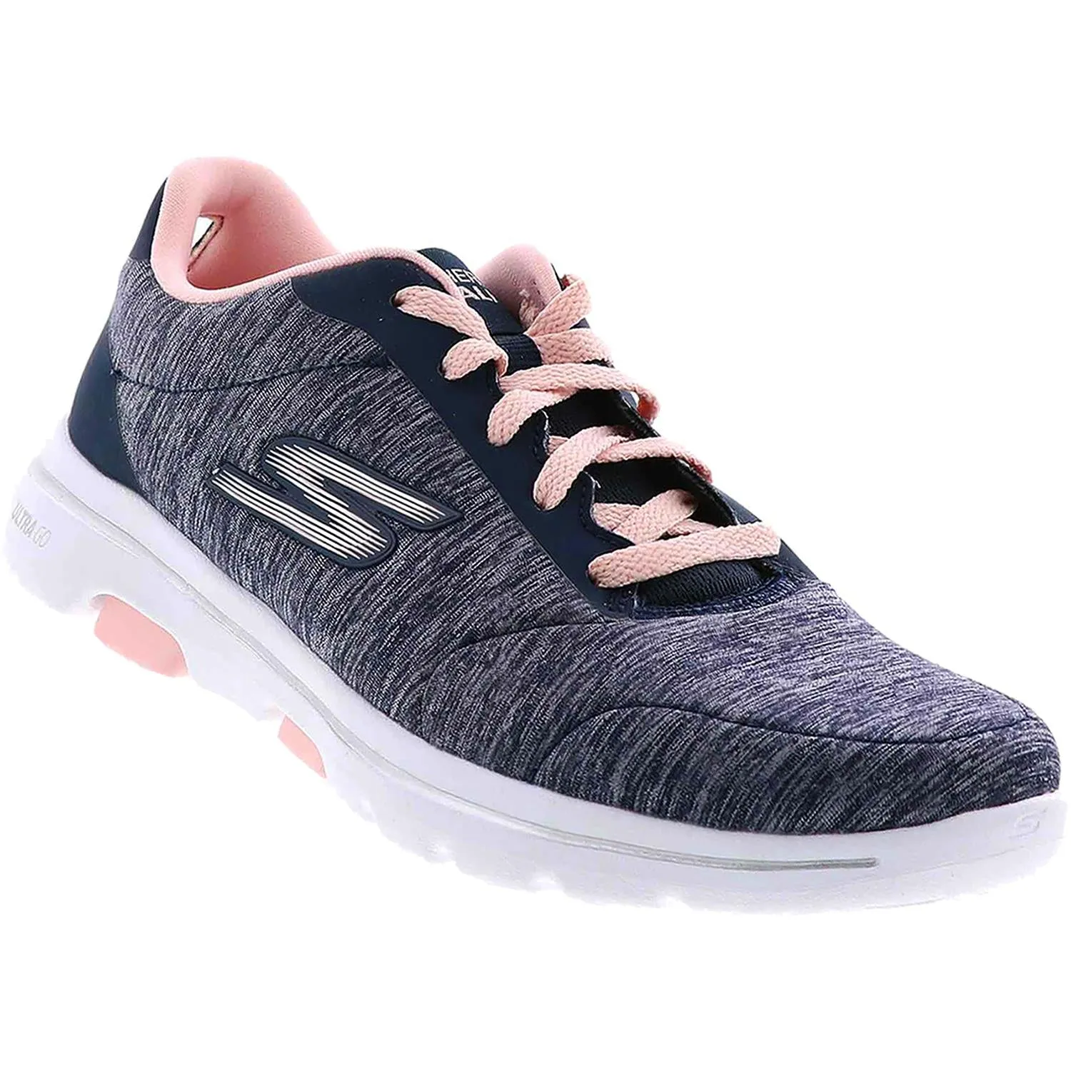 Women's Skechers GOwalk 5 True Navy/Pink Fabric Mesh